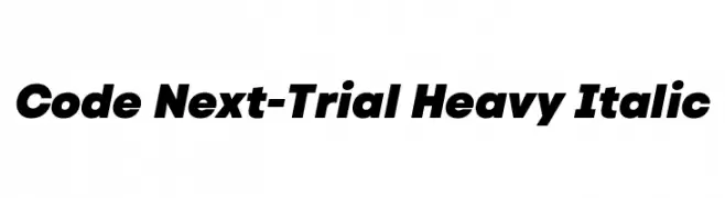 Code Next-Trial Heavy Italic  नि: शुल्क फ़ॉन्ट्स डाउनलोड