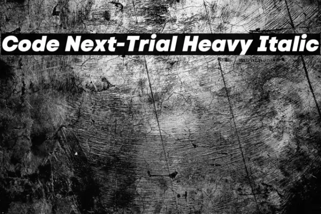Code Next-Trial Heavy Italic Font examples