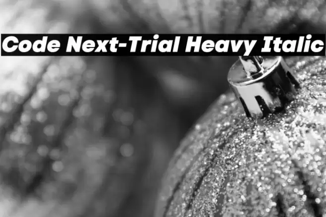 Code Next-Trial Heavy Italic Font examples