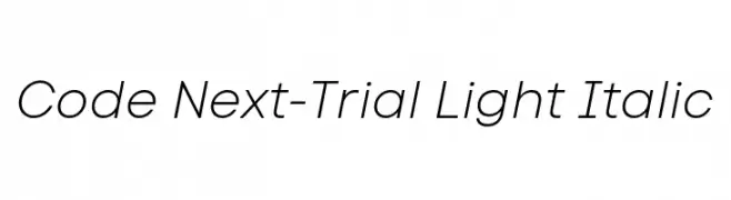 Code Next-Trial Light Italic  नि: शुल्क फ़ॉन्ट्स डाउनलोड