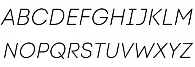 Code Next-Trial Light Italic फ़ॉन्ट अपरकेस