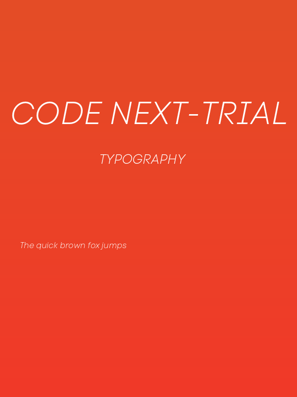 Code Next-Trial Light Italic Poster