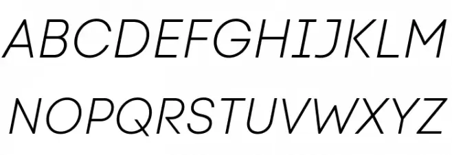 Code Next-Trial Light Italic Fonte MAIÚSCULAS