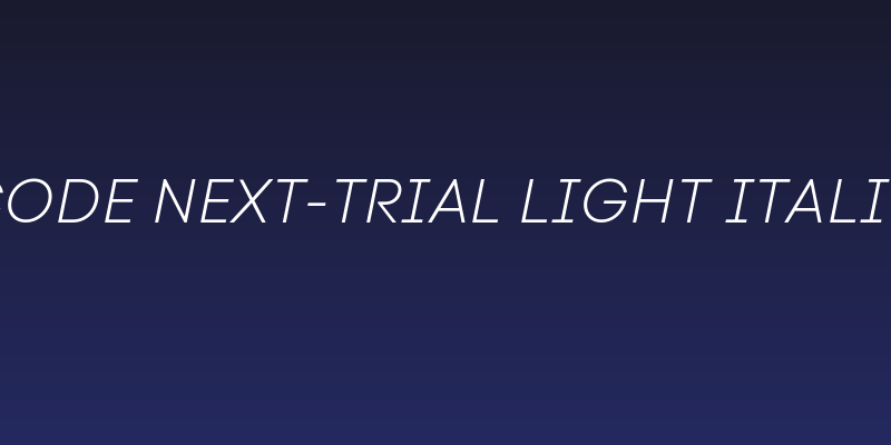 Code Next-Trial Light Italic Social Header