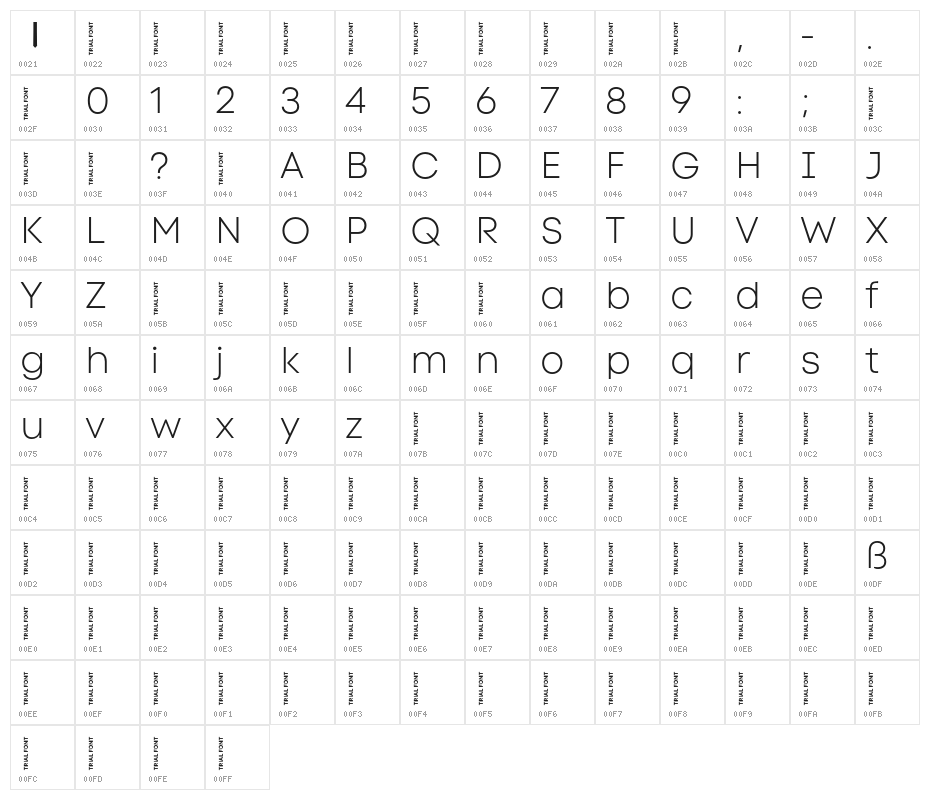 Code Next-Trial Light Character Map