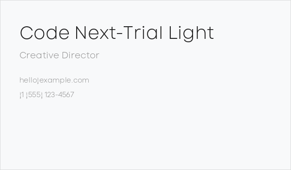 Code Next-Trial Light Business Card