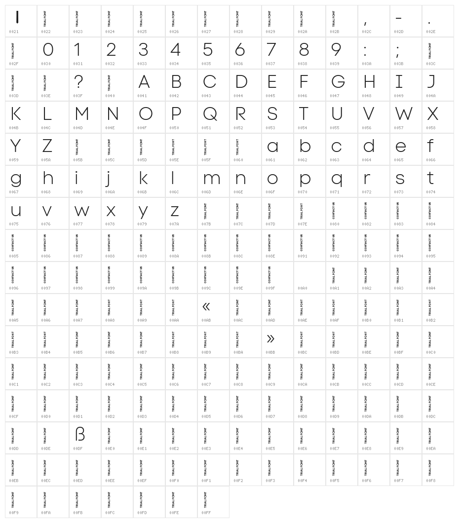 Code Next-Trial Light Character Map