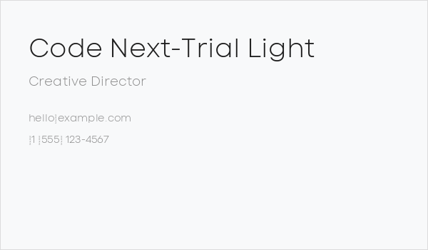 Code Next-Trial Light Business Card