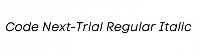 Code Next-Trial Regular Italic  नि: शुल्क फ़ॉन्ट्स डाउनलोड