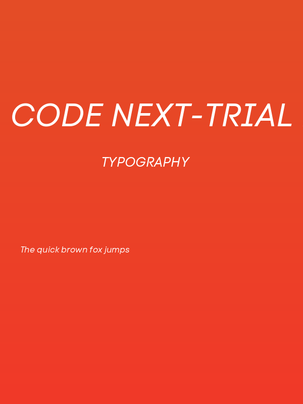Code Next-Trial Regular Italic Poster