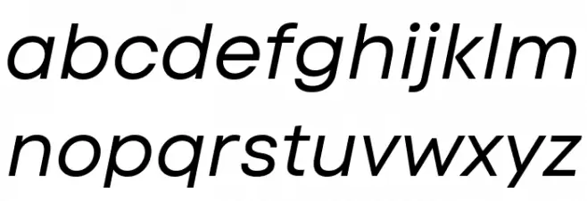 Code Next-Trial Regular Italic Schriftart Kleinbuchstaben