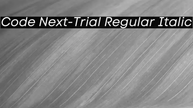 Code Next-Trial Regular Italic Font examples
