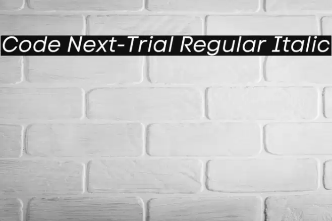 Code Next-Trial Regular Italic Font examples