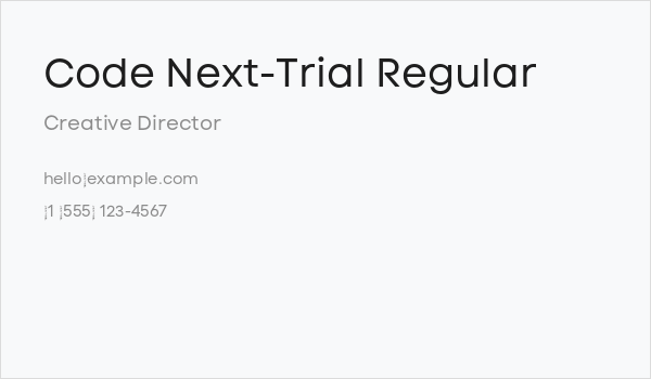 Code Next-Trial Regular Business Card