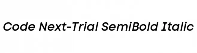 Code Next-Trial SemiBold Italic  नि: शुल्क फ़ॉन्ट्स डाउनलोड