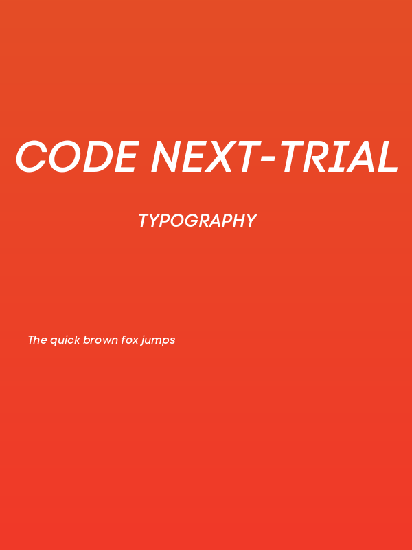 Code Next-Trial SemiBold Italic Poster
