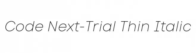 Code Next-Trial Thin Italic  नि: शुल्क फ़ॉन्ट्स डाउनलोड