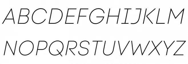Code Next-Trial Thin Italic 字体 大写