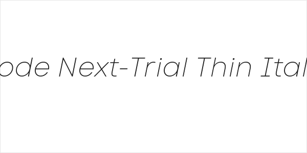 Code Next-Trial Thin Italic Logo