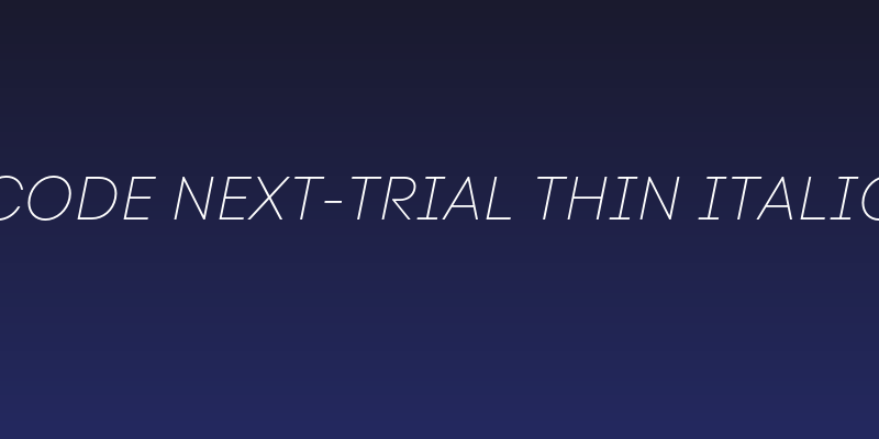 Code Next-Trial Thin Italic Social Header