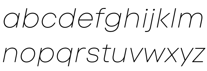 Code Next-Trial Thin Italic Font LOWERCASE
