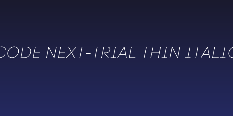 Code Next-Trial Thin Italic Social Header