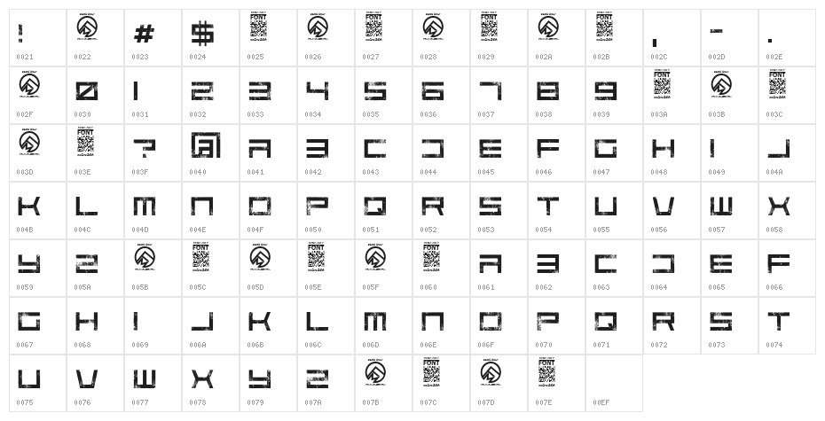 Code Predators Regular Character Map