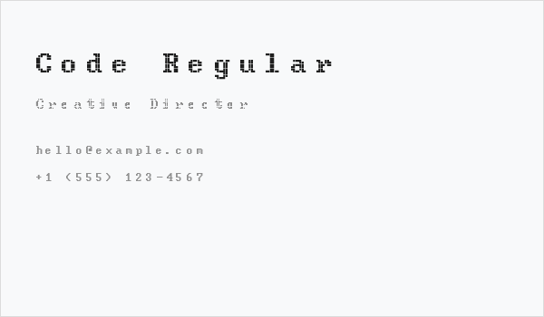 Code Regular Business Card