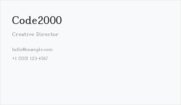 Code2000 Business Card
