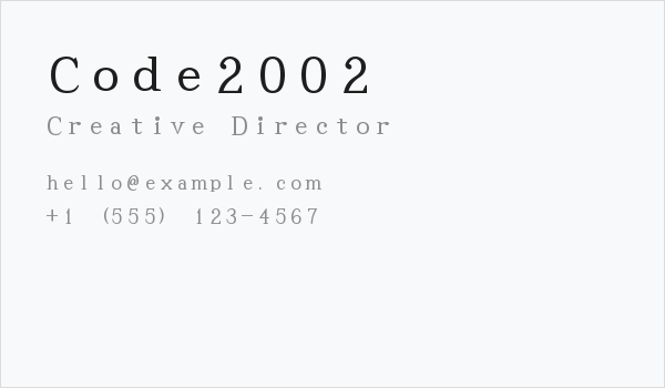 Code2002 Business Card