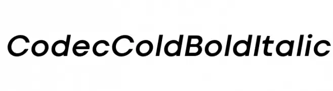Codec Cold Bold Italic  Frei Schriftart Herunterladen