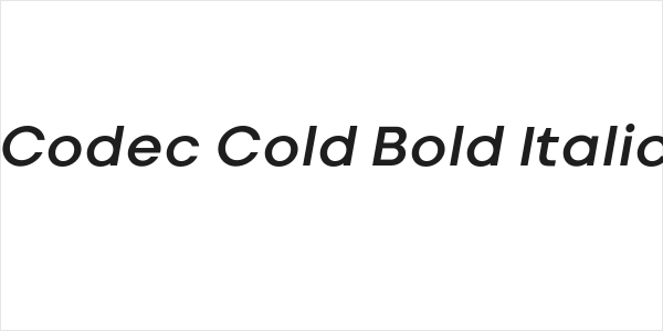 Codec Cold Bold Italic Logo