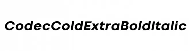Codec Cold ExtraBold Italic  Frei Schriftart Herunterladen