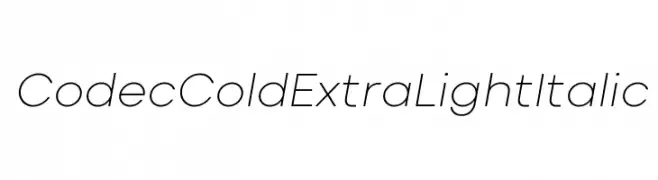 Codec Cold ExtraLight Italic  Frei Schriftart Herunterladen