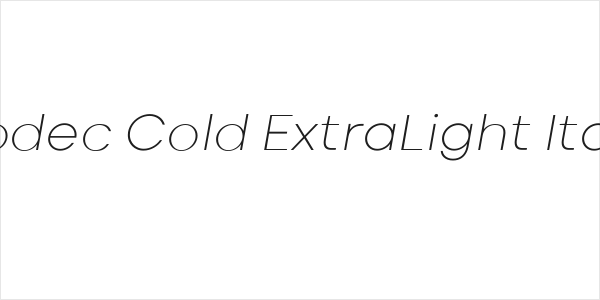Codec Cold ExtraLight Italic Logo