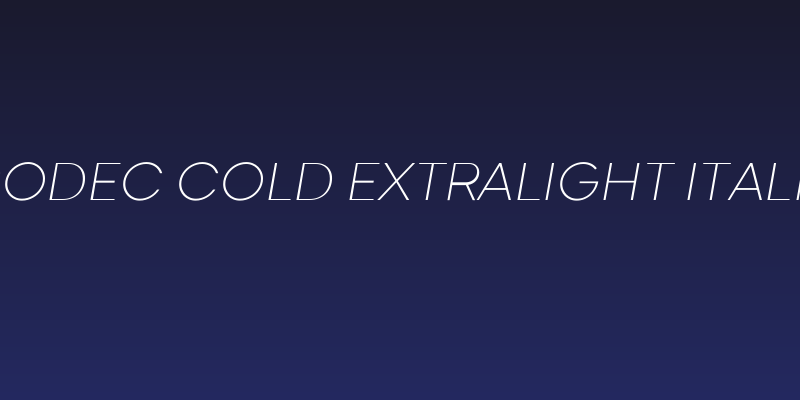 Codec Cold ExtraLight Italic Social Header