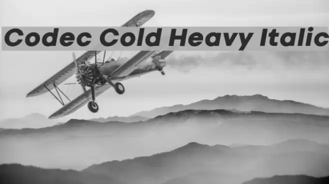 Codec Cold Heavy Italic Font examples