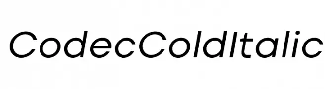 Codec Cold Italic  Frei Schriftart Herunterladen