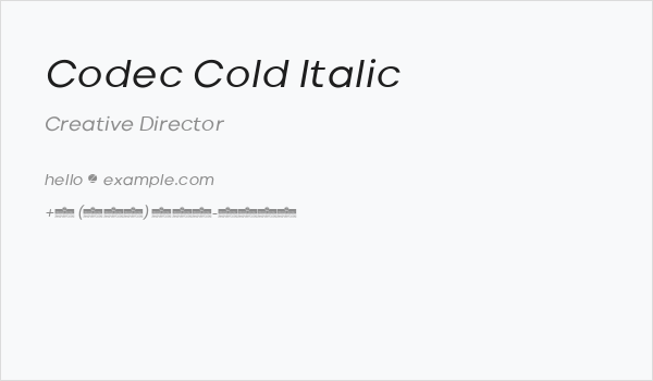 Codec Cold Italic Business Card