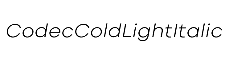 Codec Cold Light Italic  Fuentes Gratis Descargar
