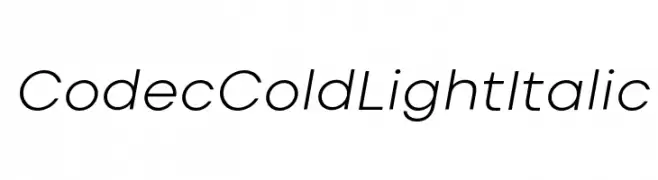 Codec Cold Light Italic  Frei Schriftart Herunterladen