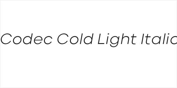 Codec Cold Light Italic Logo
