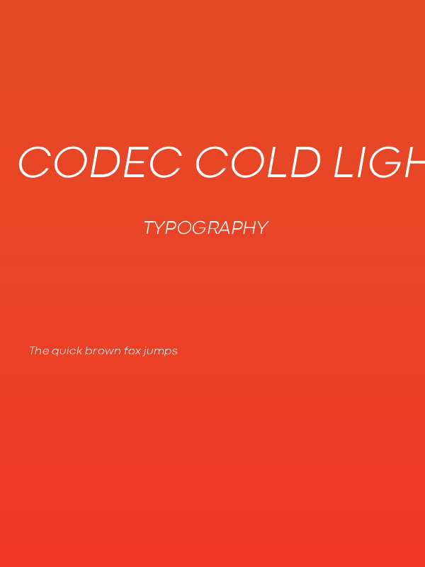 Codec Cold Light Italic Poster