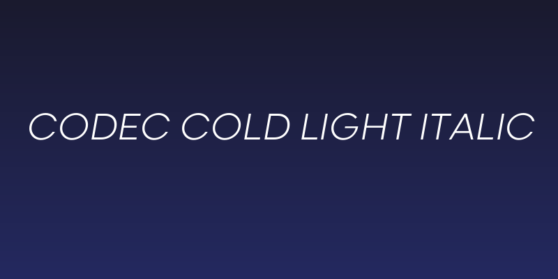 Codec Cold Light Italic Social Header