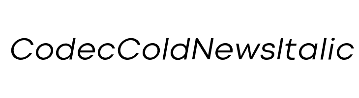 Codec Cold News Italic  フリーフォントのダウンロード