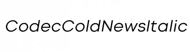 Codec Cold News Italic  Frei Schriftart Herunterladen
