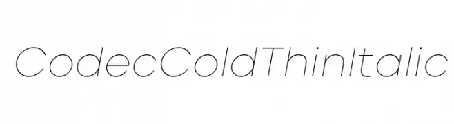 Codec Cold Thin Italic  Frei Schriftart Herunterladen