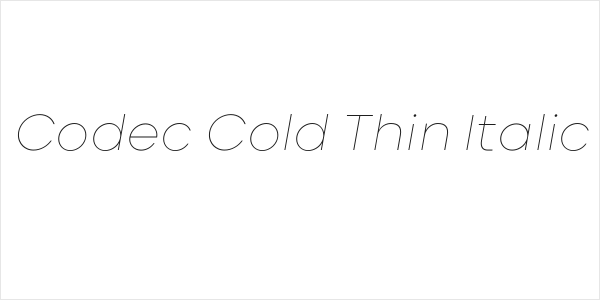 Codec Cold Thin Italic Logo