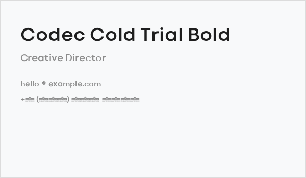 Codec Cold Trial Bold Business Card
