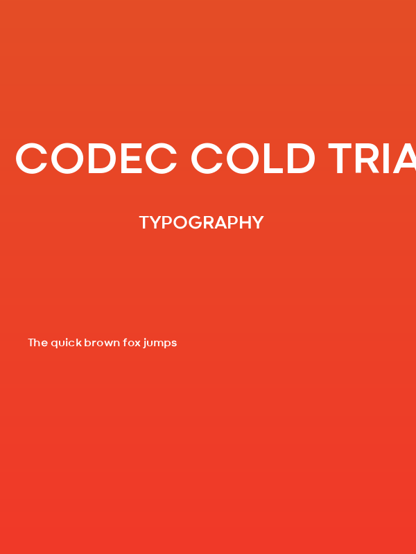 Codec Cold Trial Bold Poster